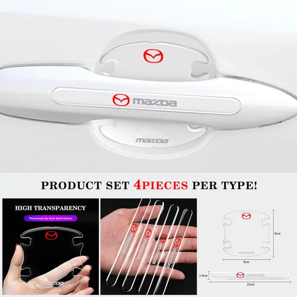 Set 4 piezas pegatina Antiarañazos para cuenco de manilla mazda 8