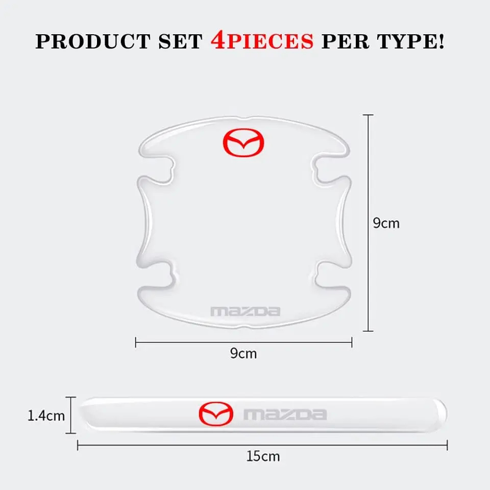 Set 4 piezas pegatina Antiarañazos para cuenco de manilla mazda 10