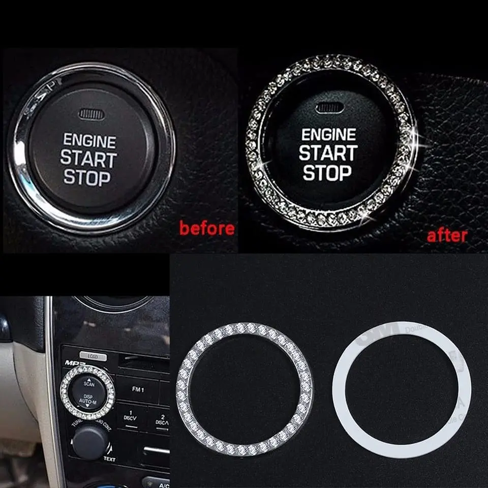 Anillo decorativo de diamantes de imitación para autos y SUV 5