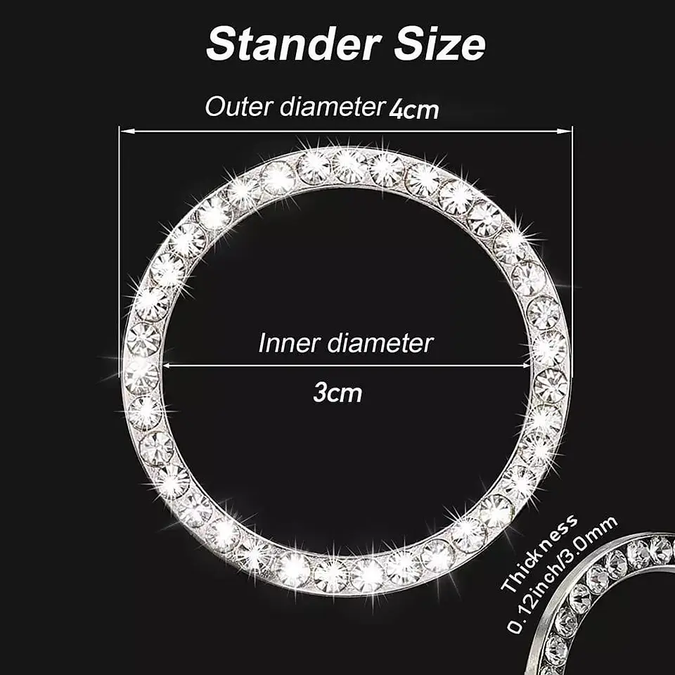 Anillo decorativo de diamantes de imitación para autos y SUV 6