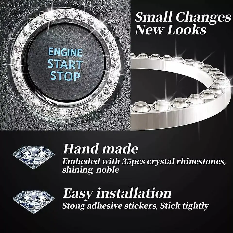 Anillo decorativo de diamantes de imitación para autos y SUV 13