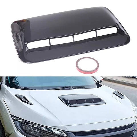 Toma de flujo aire para capot - autos decorativa negro brillante