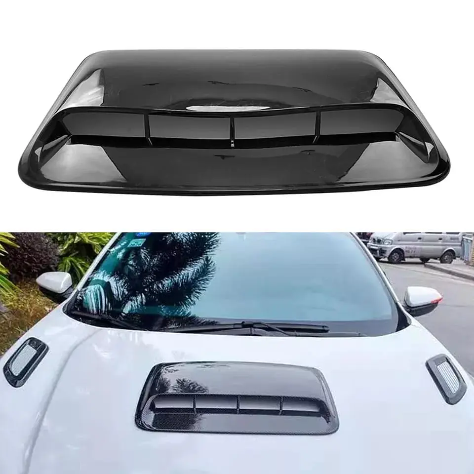 Toma de flujo aire para capot - autos decorativa negro brillante 2