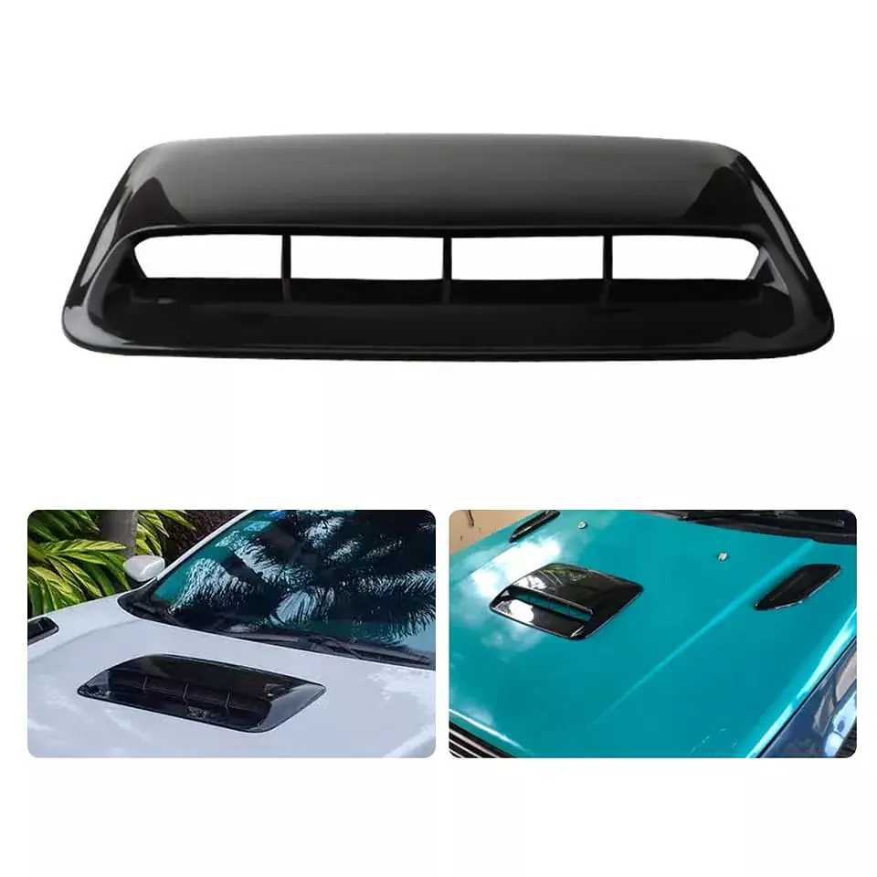 Toma de flujo aire para capot - autos decorativa negro brillante 6