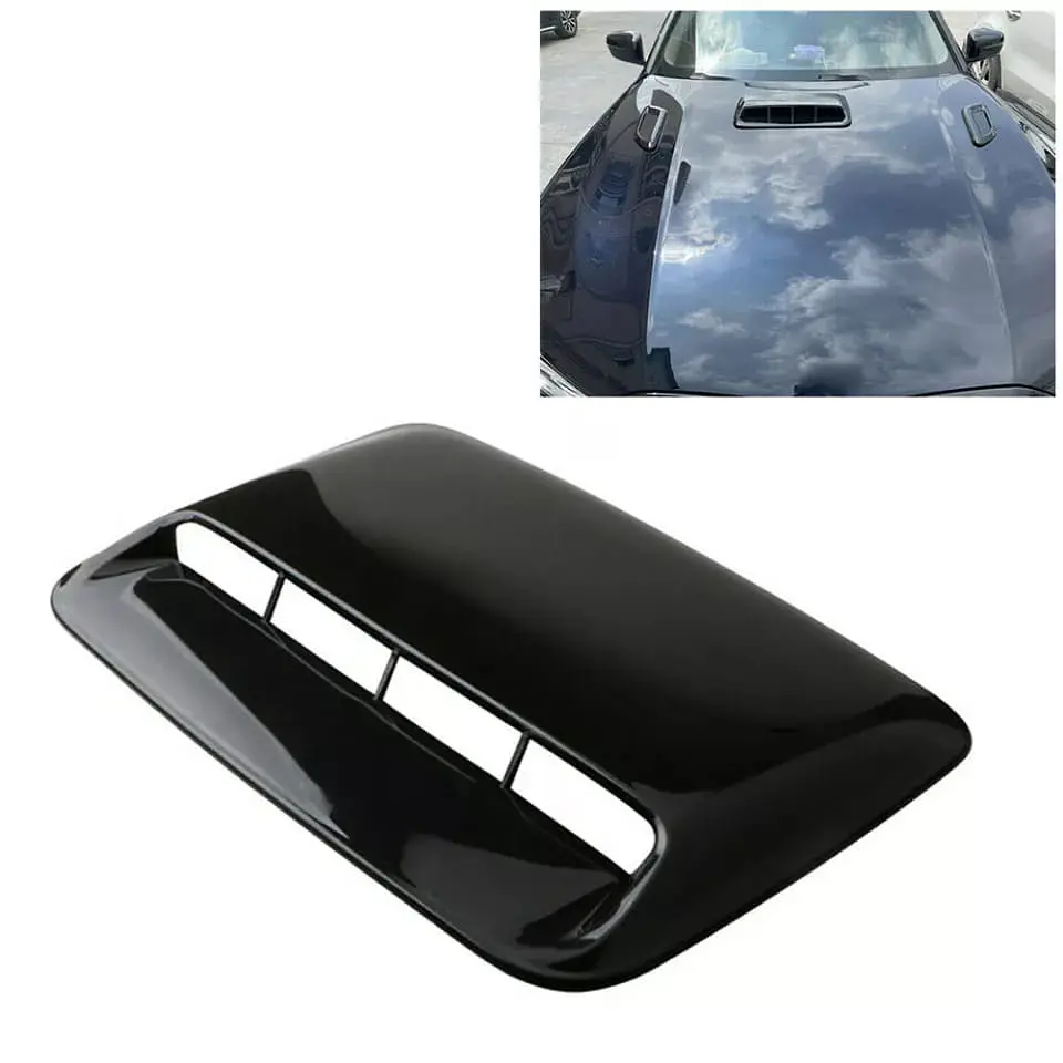 Toma de flujo aire para capot - autos decorativa negro brillante 8