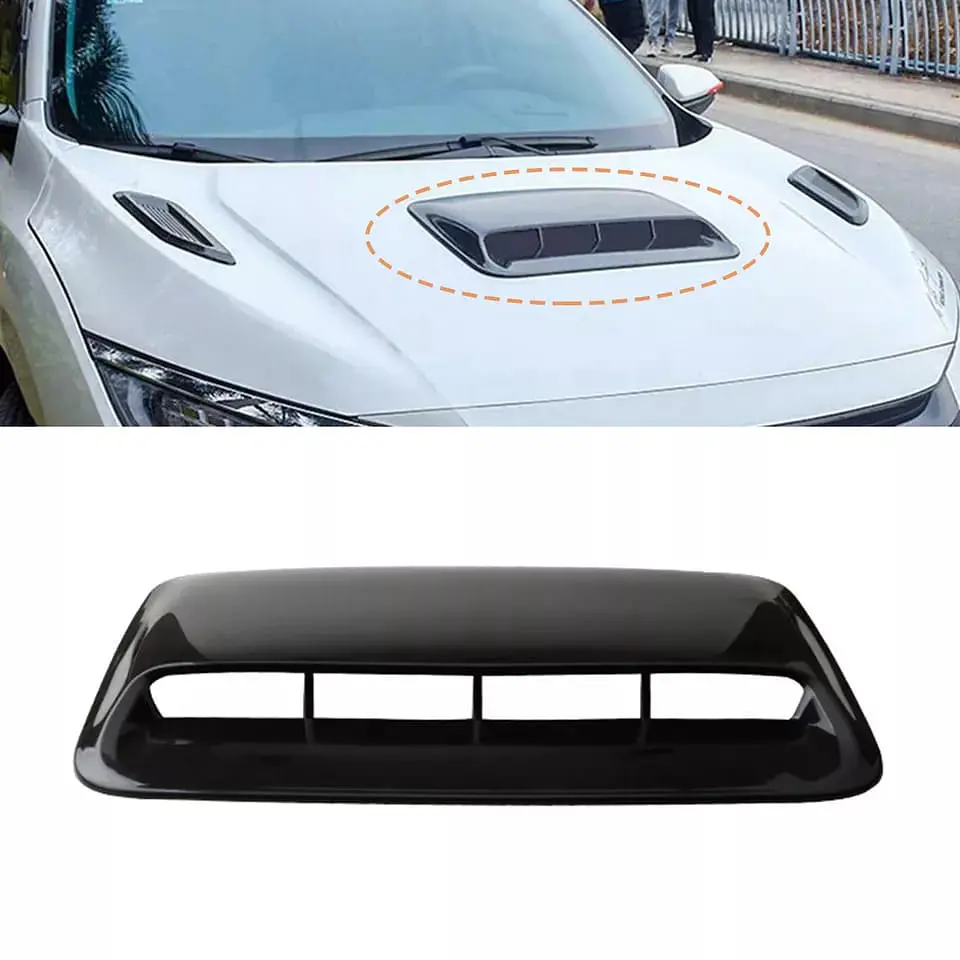 Toma de flujo aire para capot - autos decorativa negro brillante 12