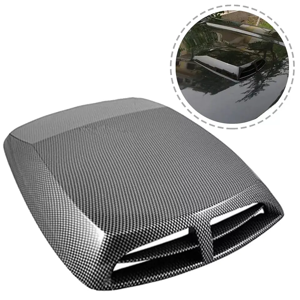 Toma de flujo de aire para capot de autos decorativa tunning Carbono 9