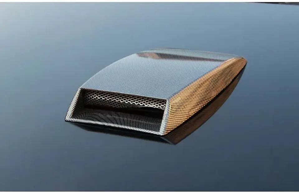 Toma flujo de aire capot decorativa fibra carbono 17x25.5cm 4