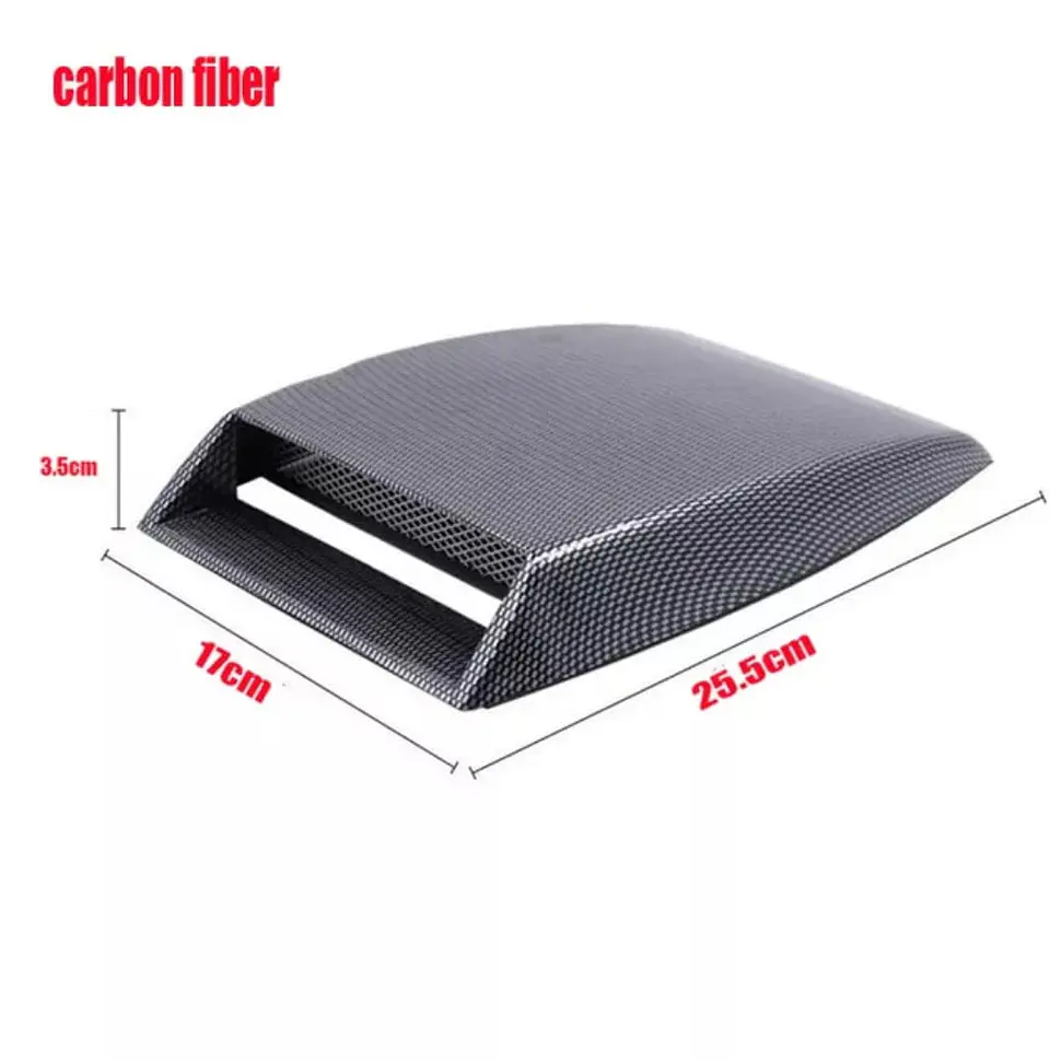 Toma flujo de aire capot decorativa fibra carbono 17x25.5cm 5