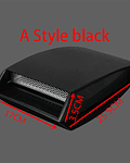Toma de flujo de aire para capot de autos decorativa tunning negro brillante con adhesivo medida 17x 25.5 cm 