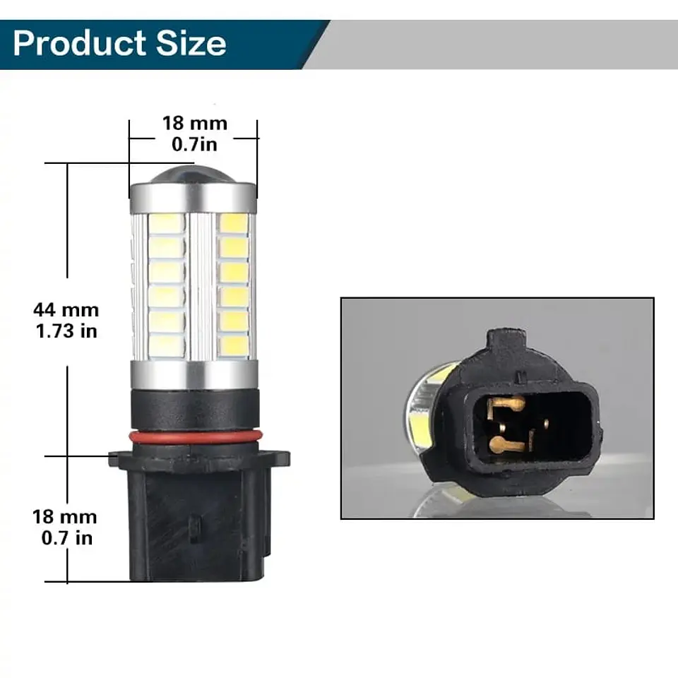 Par de ampolletas Led de circulación diurna antinieblas p13w psx26w 2