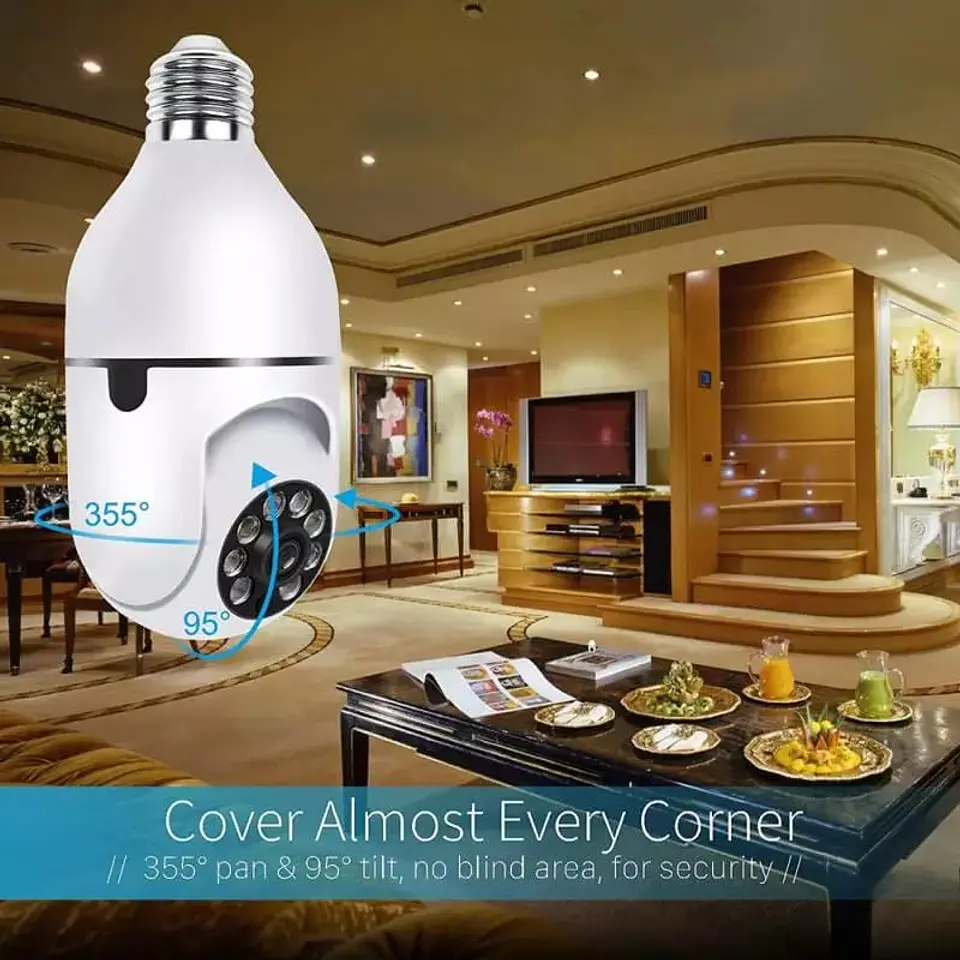 Camara para exteriores, Wifi visión nocturna, conexión a soquete de 3