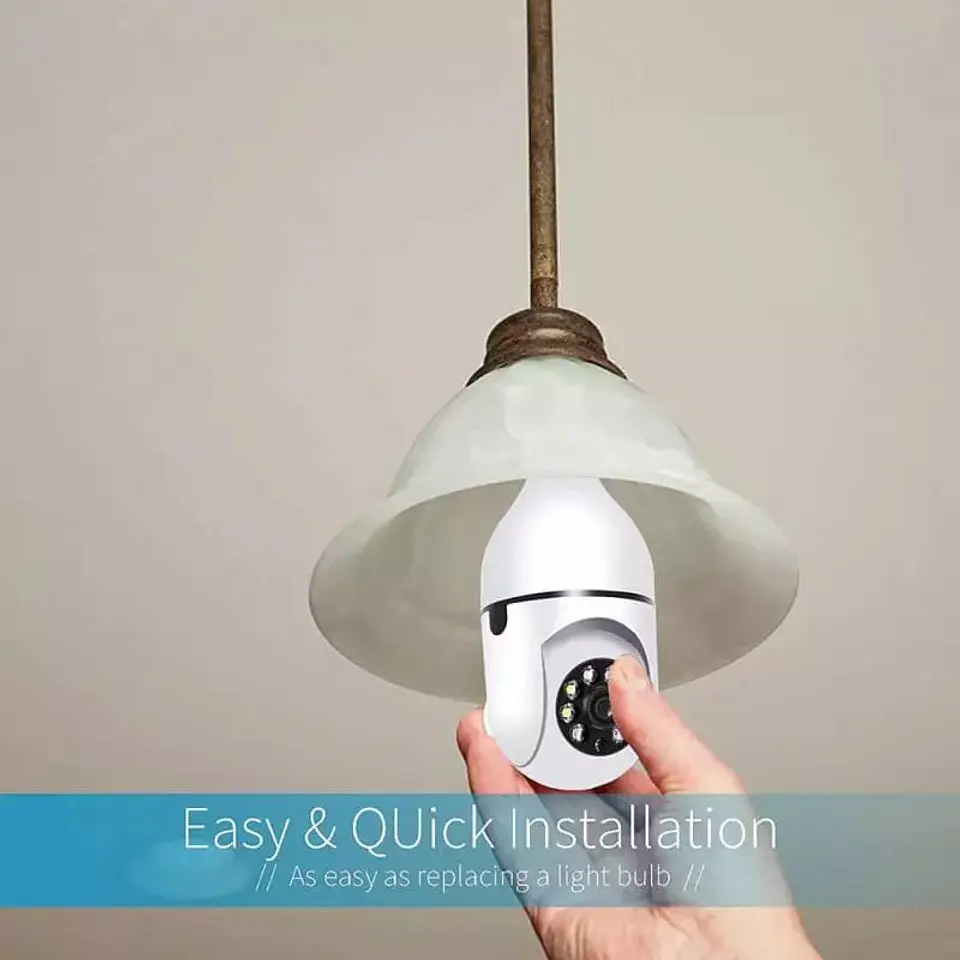 Camara para exteriores, Wifi visión nocturna, conexión a soquete de 4