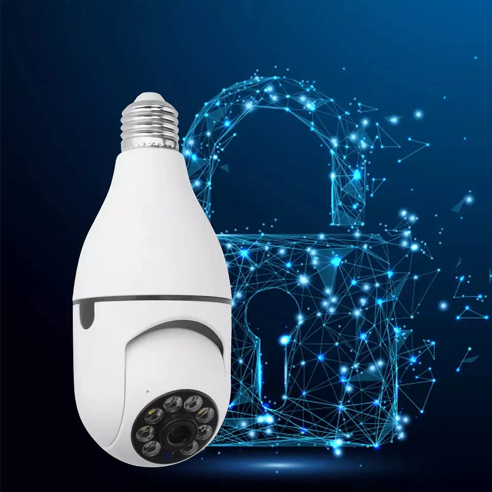 Camara para exteriores, Wifi visión nocturna, conexión a soquete de 5