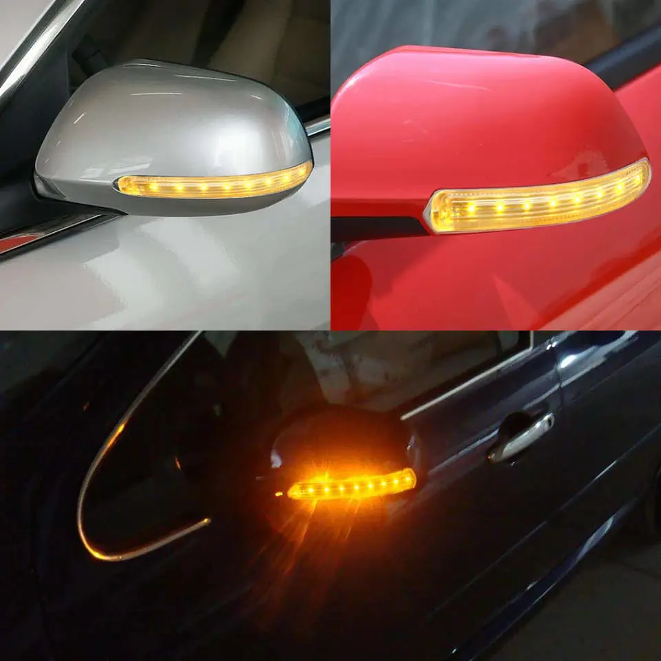 Luz LED de cruce Ambar para espejo retrovisor 2 piezas 1