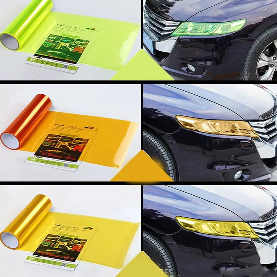 Vinilo adhesivo decorativo tunnig para focos de autos 1mtr x 30cm 11