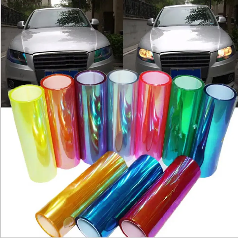 Vinilo adhesivo decorativo tunnig para focos de autos 1mtr x 30cm 6