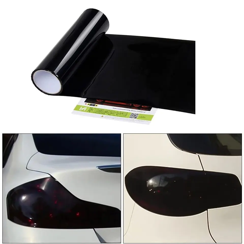 Vinilo para focos tunning Negro Oscuro Brillante 30cmX1mtr 1