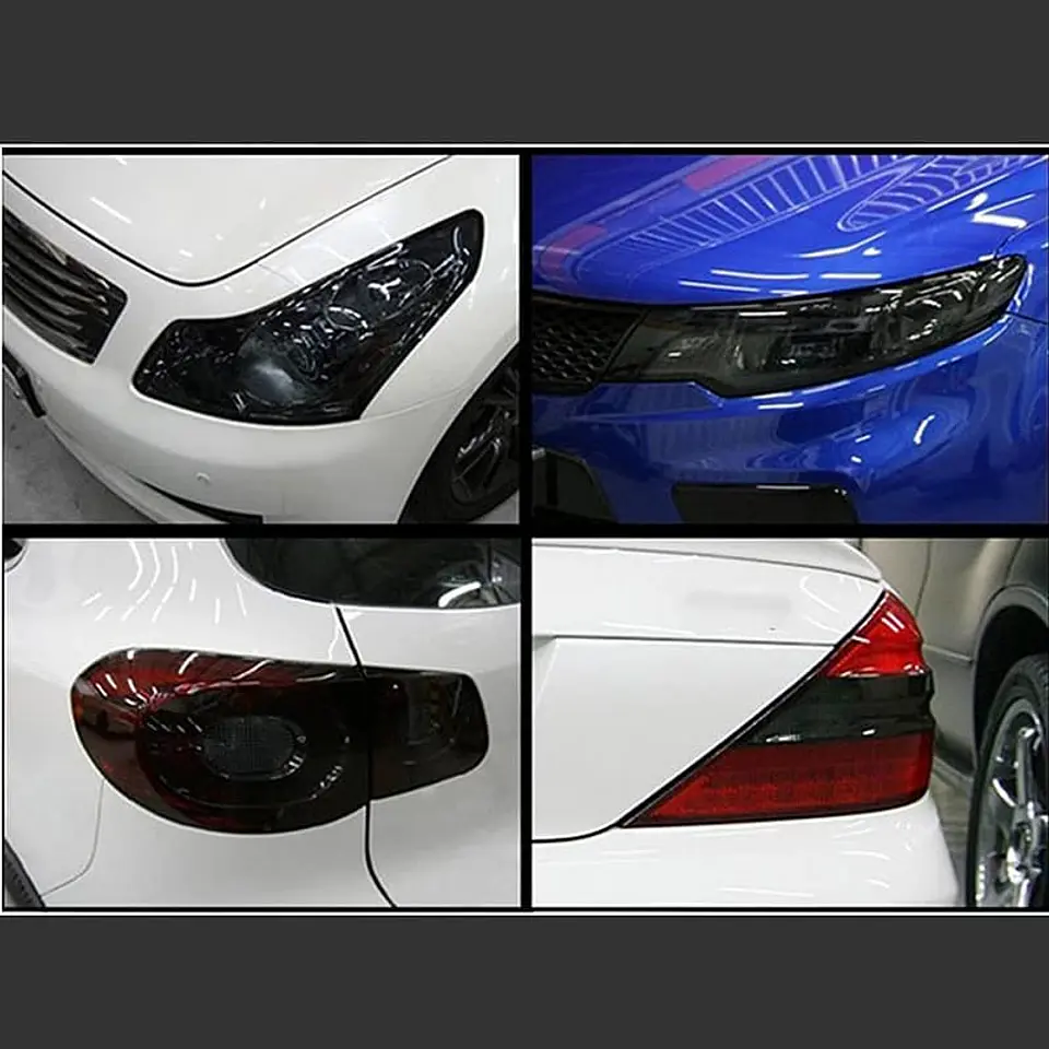 Vinilo para focos tunning Negro Oscuro Brillante 30cmX1mtr 4