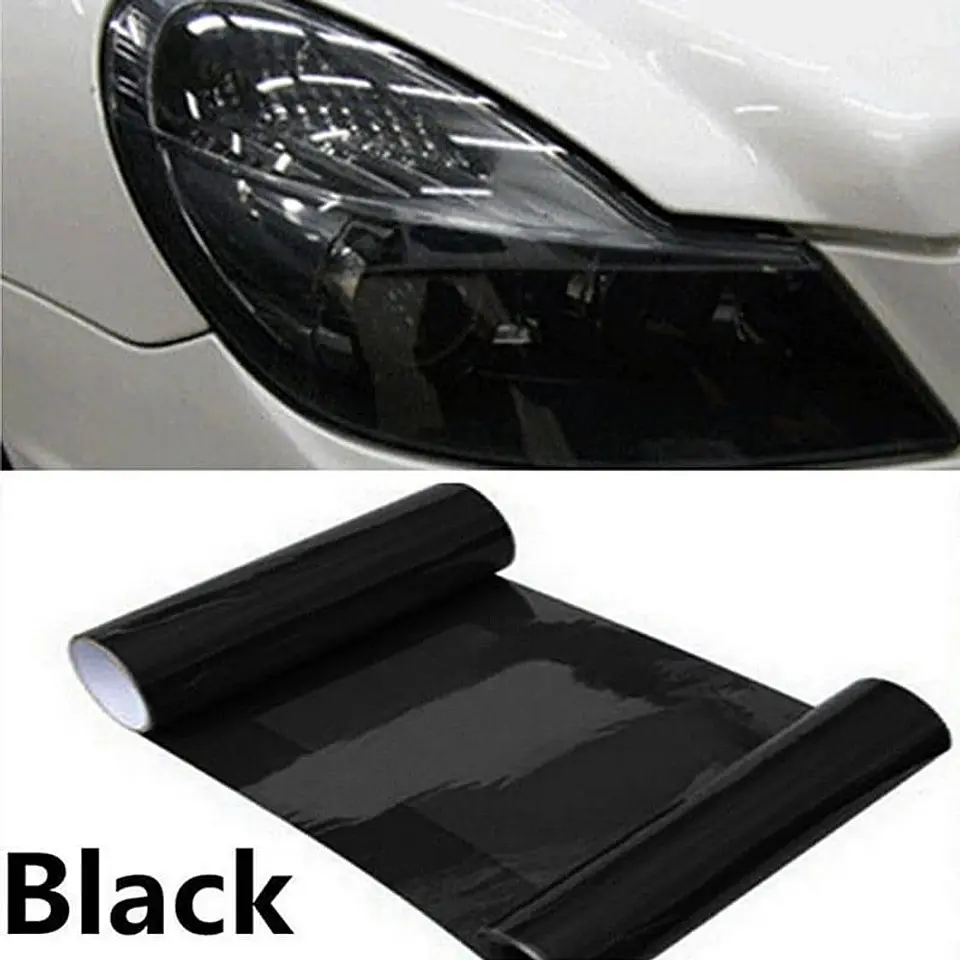 Vinilo para focos tunning Negro Oscuro Brillante 30cmX1mtr 5