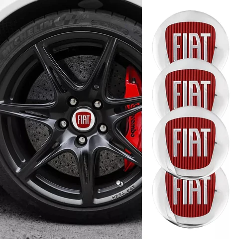 Set X4 Tapa centro de Llantas de autos 60mm y 56mm universal Fiat