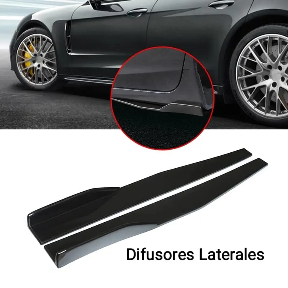 2 uds - faldón lateral 74,5 cm negro brillante divisores de cohete 2