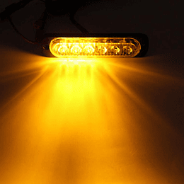 Barra de Luz LED estroboscópica de emergencia para autos, 6 led 18 watts, luces de advertencia parpadeantes de alto brillo 18 modos de luz colores disponibles Amarillo 