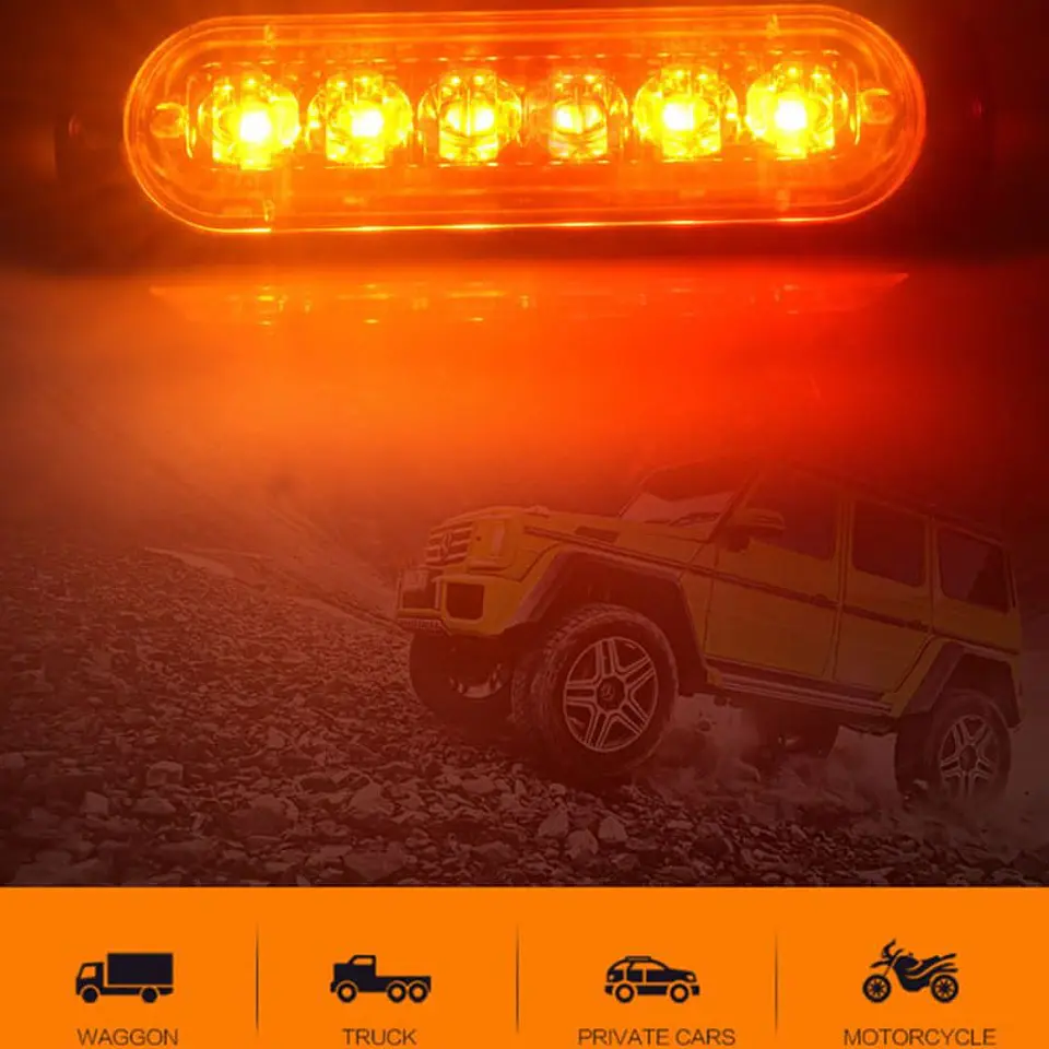 Barra de Luz LED estroboscópica de emergencia 6 led 18 watts 5