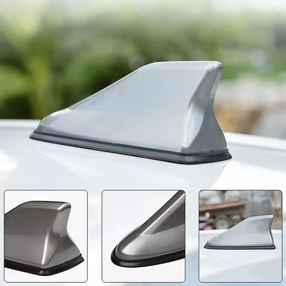 Antena aleta de tiburón Con Base Negra tunning gris grafito 3