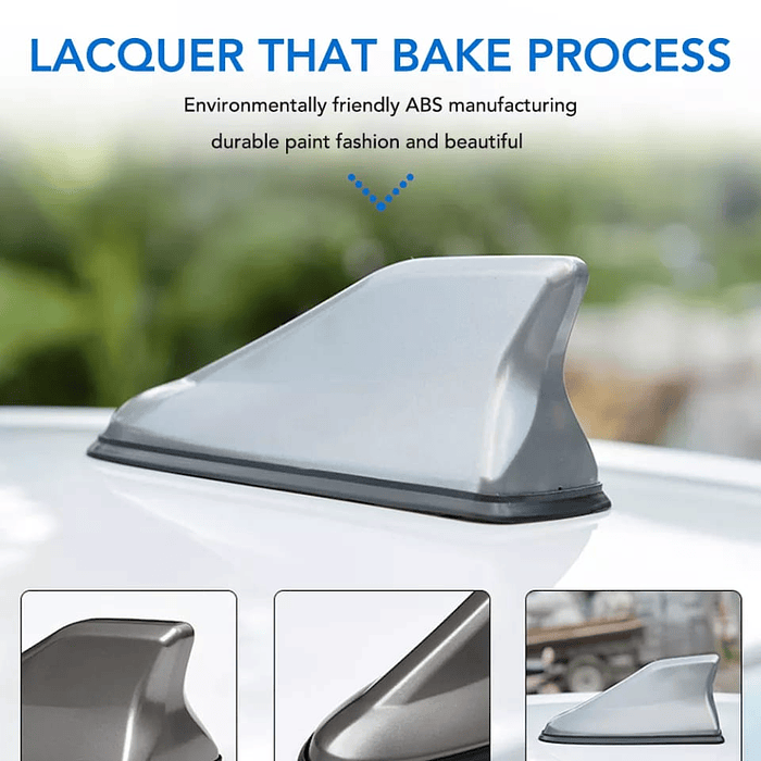 Antena aleta de tiburón *Con Base Negra* tunning gris plata  3