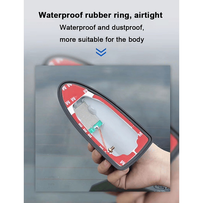 Antena aleta de tiburón *Con Base Negra* tunning gris plata  4