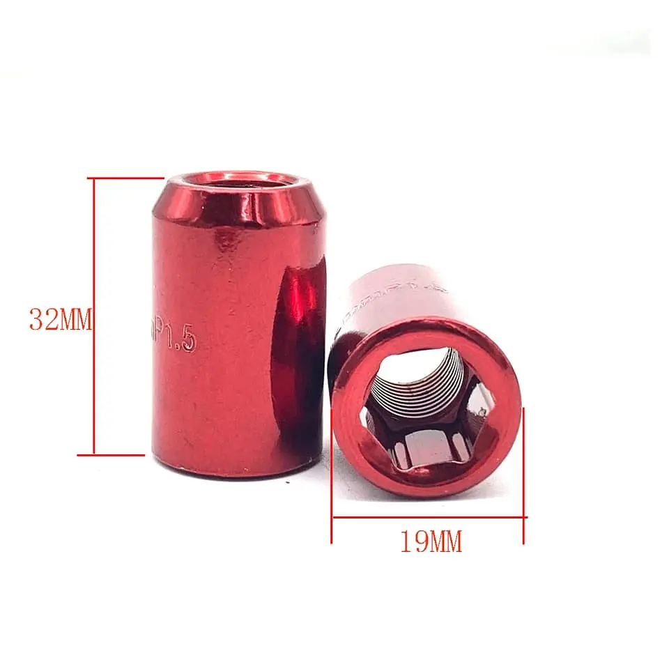 Set tuercas de seguridad 16 piezas 32mm - Rojo 4