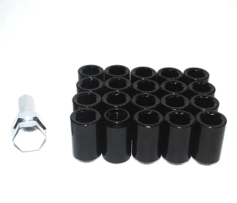 Set tuercas de seguridad 16 piezas 32mm - Negro