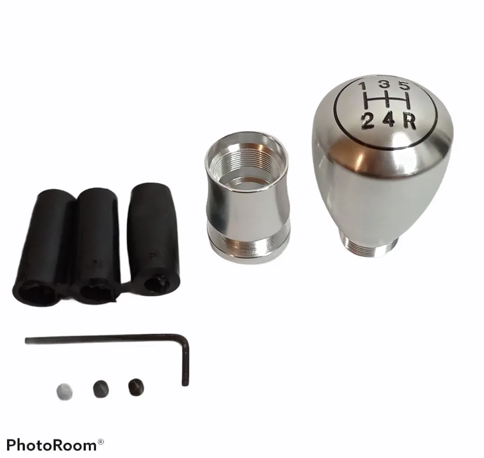 Pomo perilla metálico aluminio, 5 vel. reversa 6ta - Plata 3