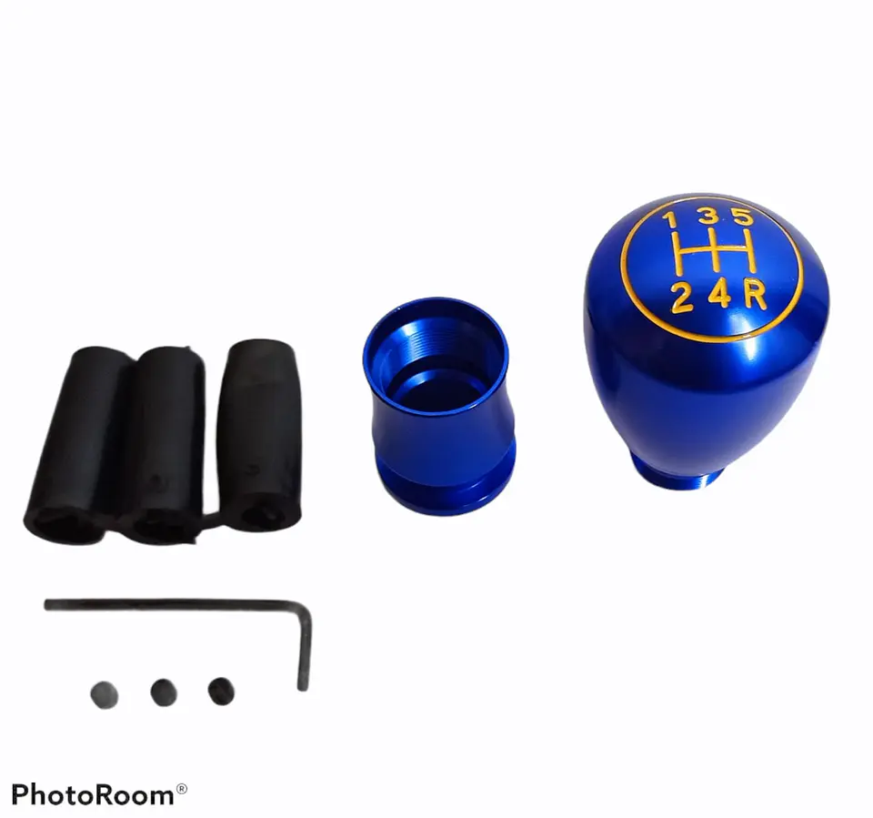 Pomo perilla metálico aluminio, 5 vel. reversa 6ta - Azul 3