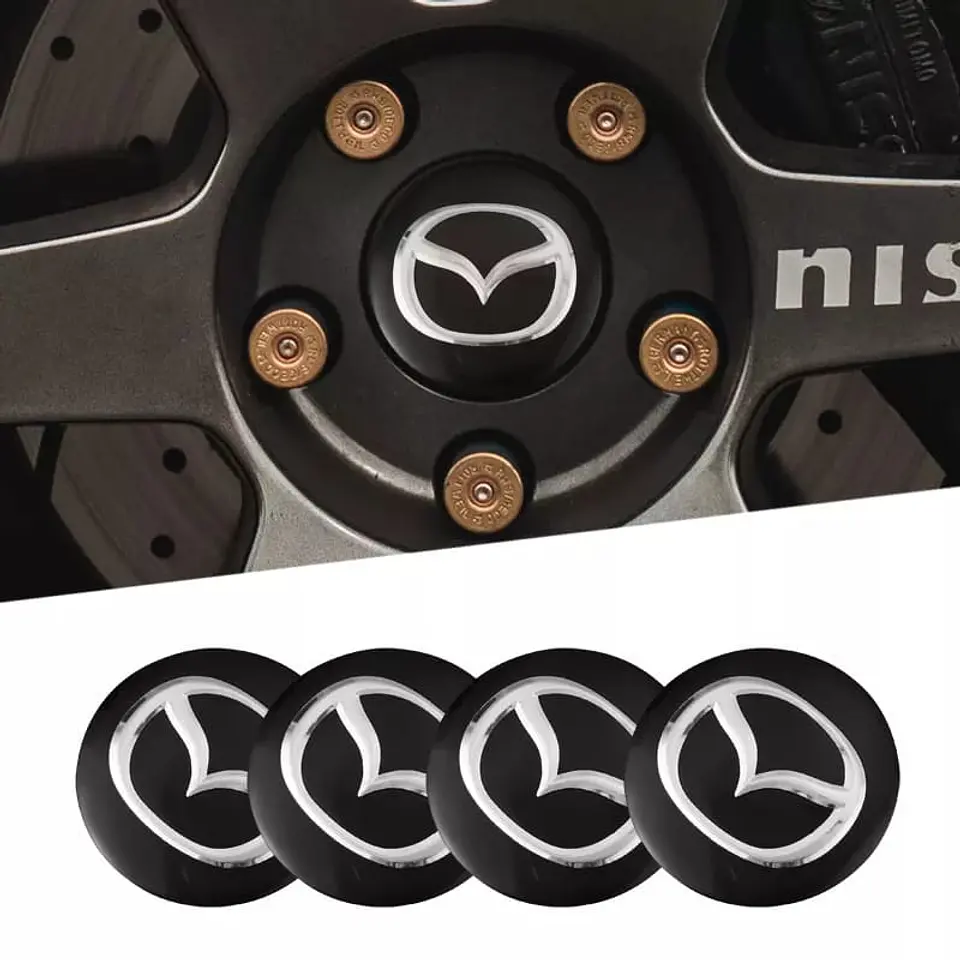 Set X4 Tapa centro de Llantas de autos mazda 1