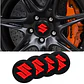 Set X4 Tapa centro de Llantas de autos Suzuki negro con rojo - Miniatura 2
