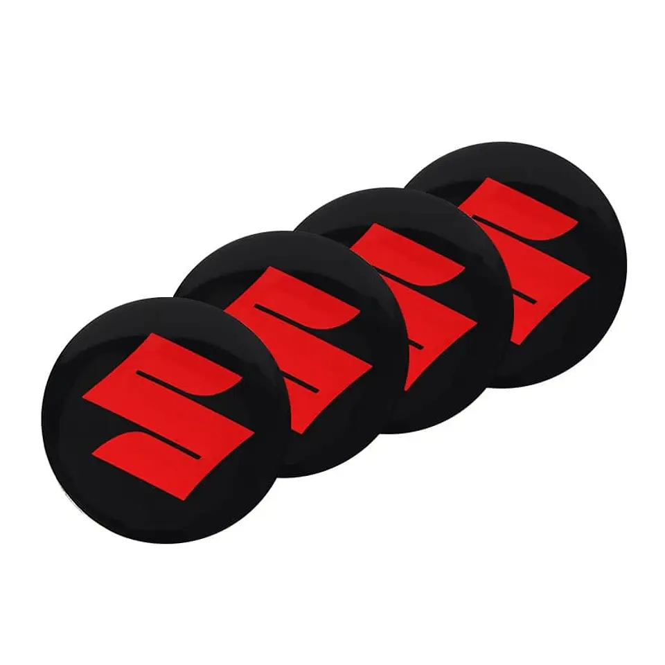 Set X4 Tapa centro de Llantas de autos Suzuki negro con rojo 4
