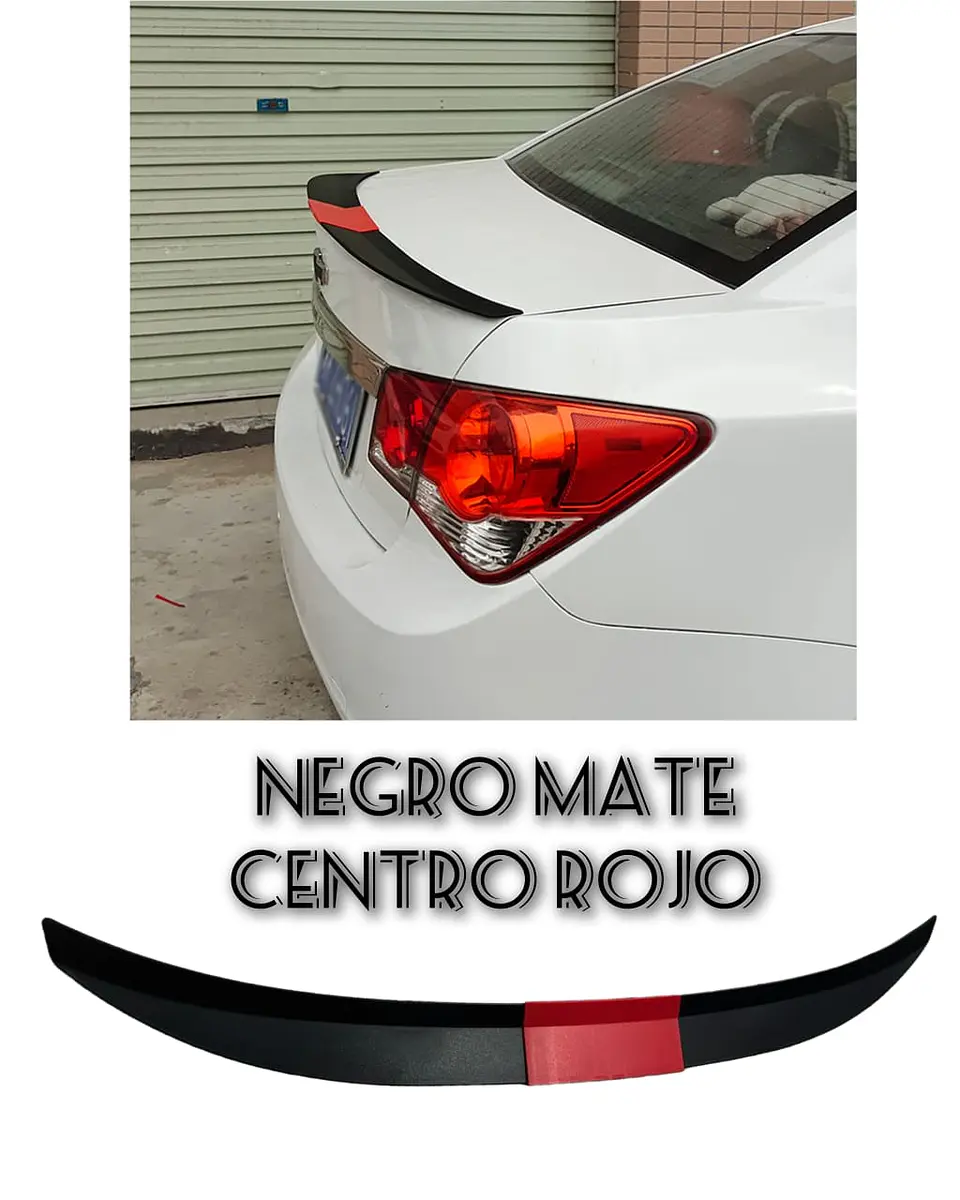 Lip Alerón maletero tunning plástico - Negro Mate/Rojo 6