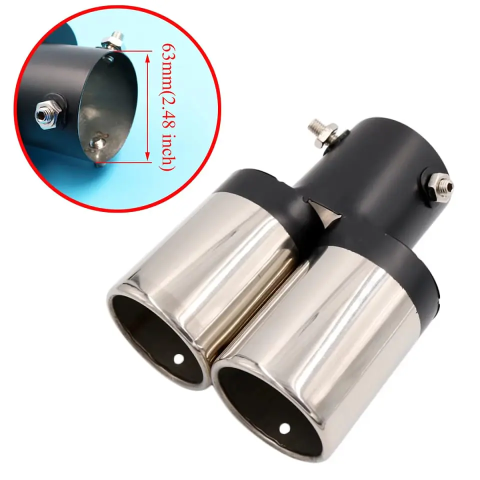 Cola de escape decorativa tunning acero inoxidable, universal - Doble 1