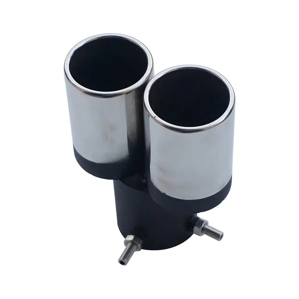 Cola de escape decorativa tunning acero inoxidable, universal - Doble 6
