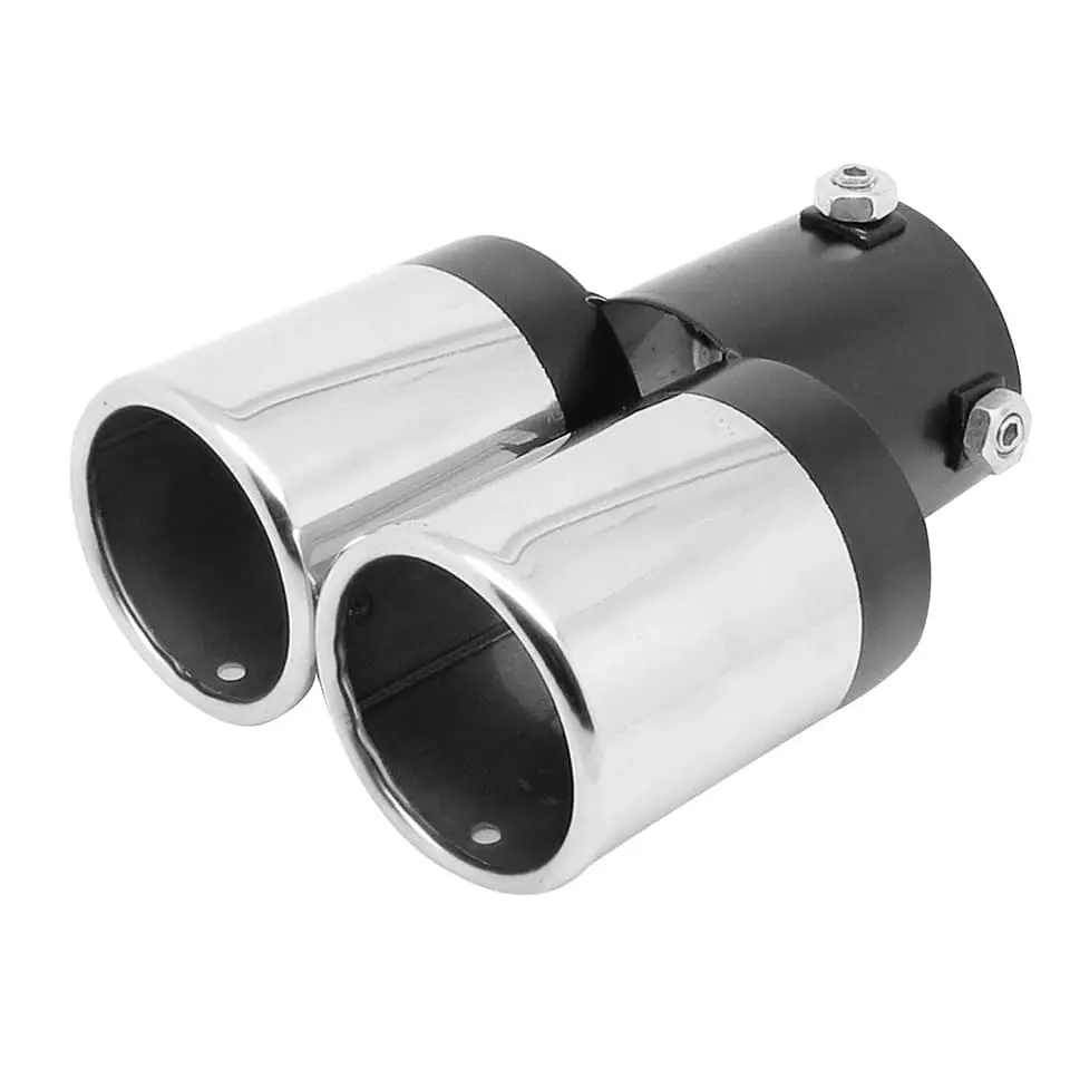 Cola de escape decorativa tunning acero inoxidable, universal - Doble 11