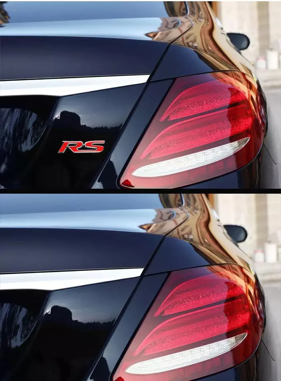 Emblema de parrilla adhesivo metálico modelo RS para autos camionetas 1