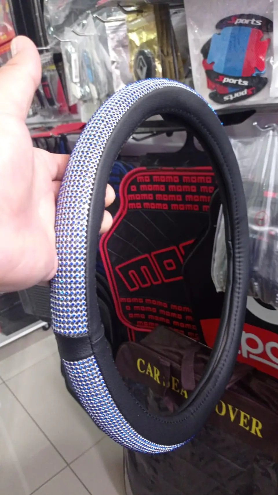 Forro cubre volante para damas, diseño - diamantes  1