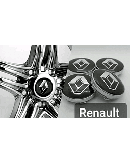 Set X4 Tapa centro de Llantas de autos Renault
