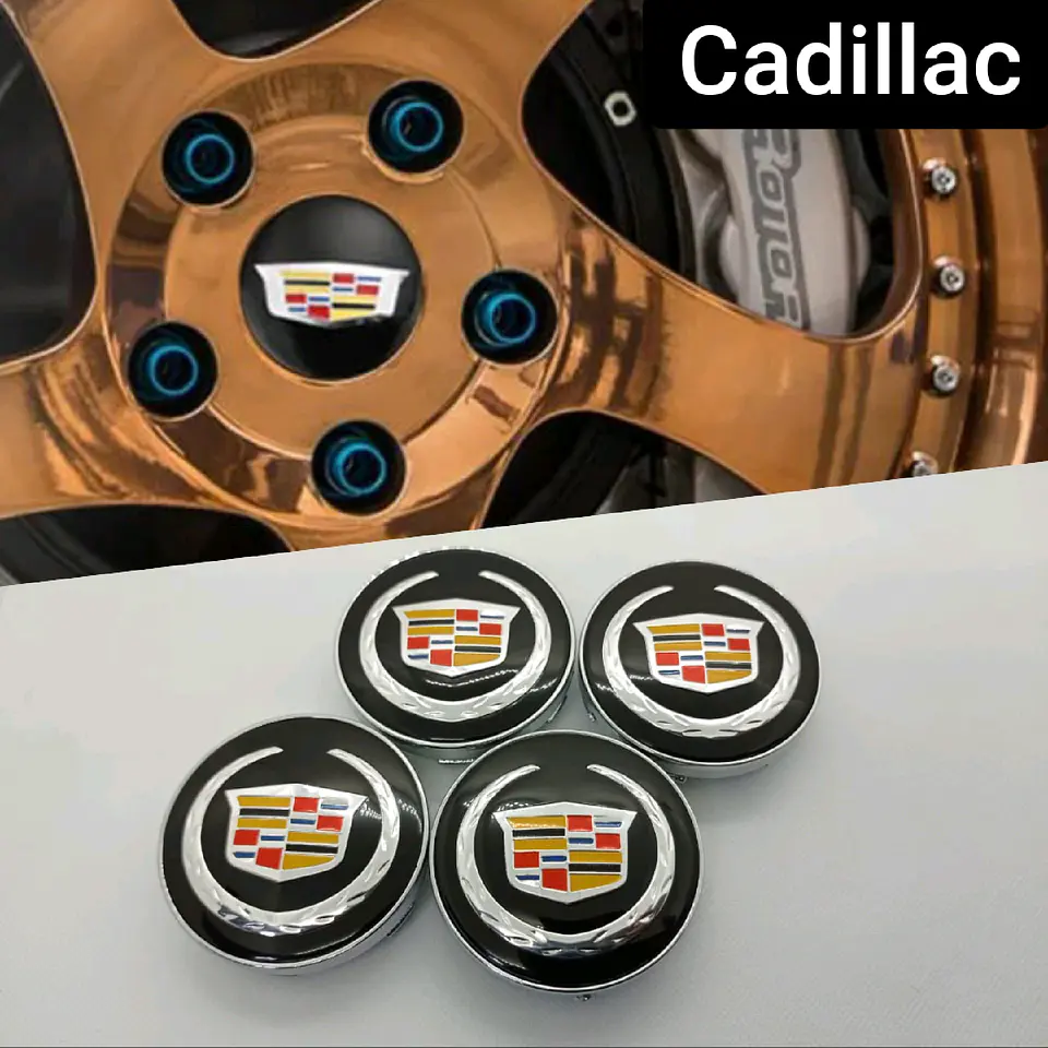 Set X4 Tapa centro de de llantas para autos cadillac 1