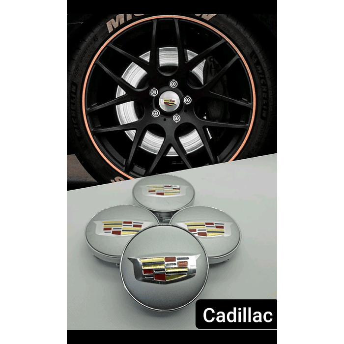 Set X4 Tapa centro de Llantas de autos Cadillac 1