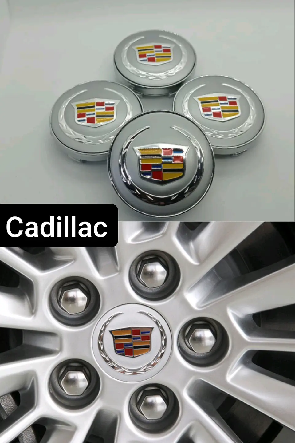 Set X4 Tapa centro de Llantas de autos Cadillac 1