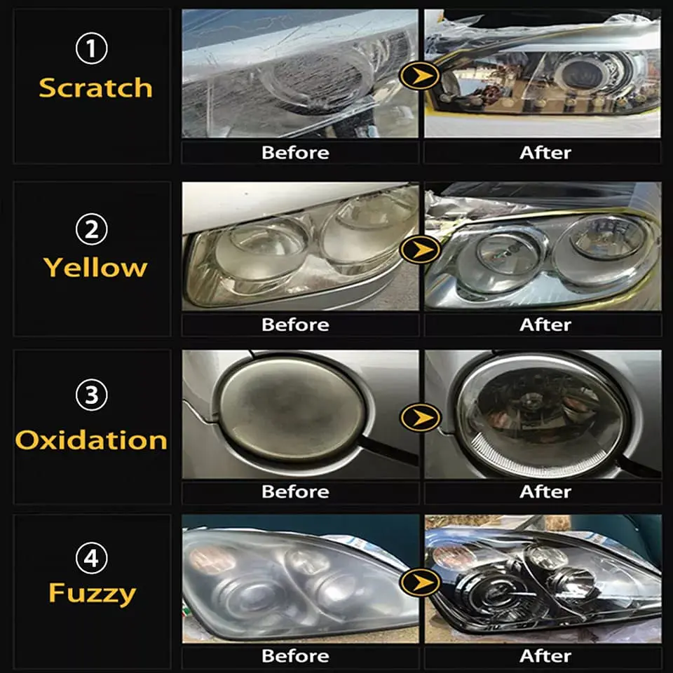 Kit de restauración de faros ópticos renueva el brillo del 10