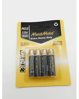 X4 pack Baterías Pilas triple A 1.5v convencionales en blister 
